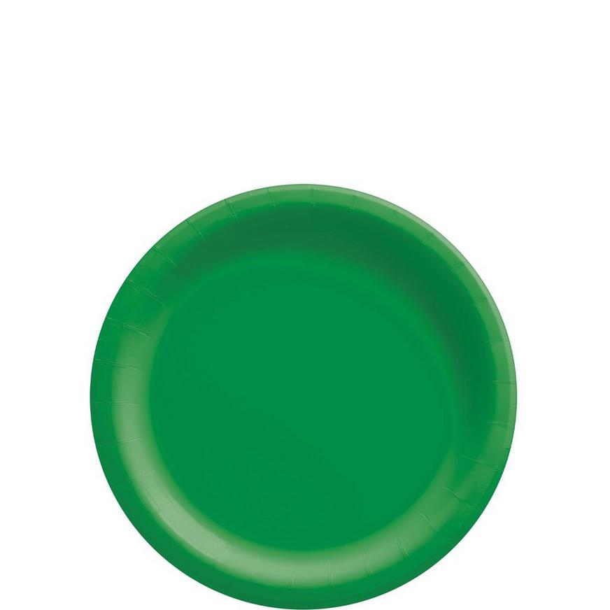 Festive Green Extra Sturdy Paper Dessert Plates, 6.75in, 20ct